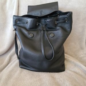 Tori Burch black leather backpack